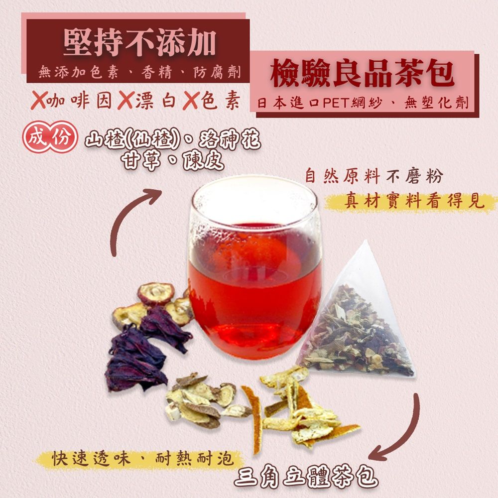  【蔘大王】山楂洛神消食茶包X1組6gX10入/組去油順暢 增加飽足感 養顏美容 應酬聚餐好茶