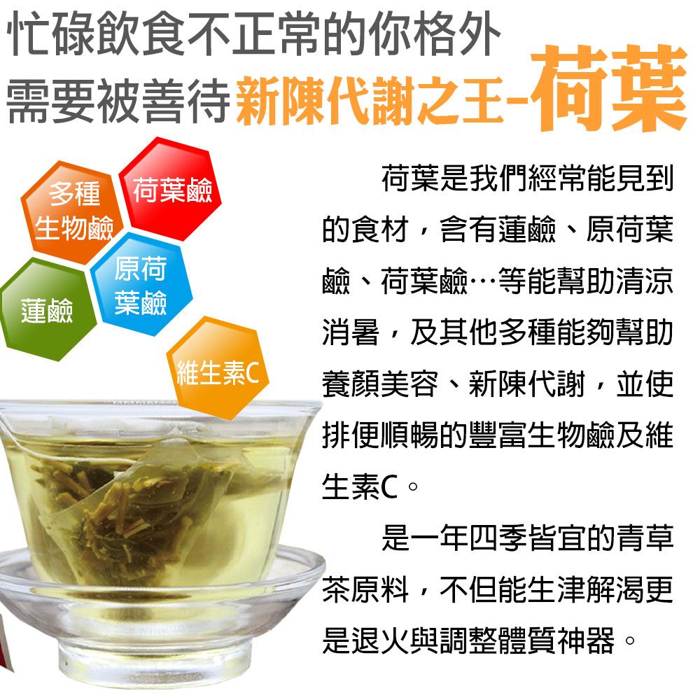  【蔘大王】荷葉順暢茶包X1組6gX10入/組幫助消化 清熱解暑 美食當前 有我墊後