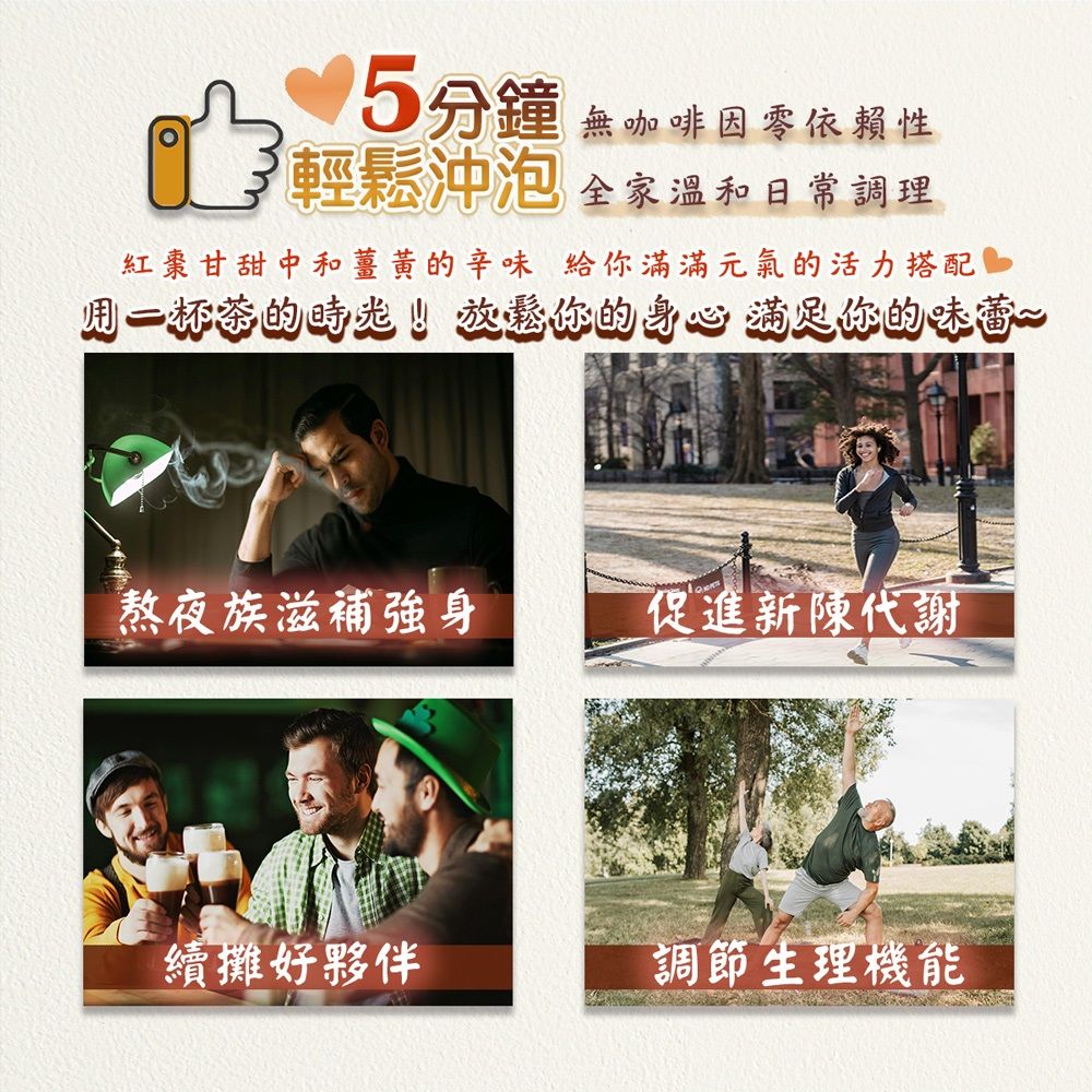  【蔘大王】薑黃紅棗正甘茶包X4組6gX10入/組養生無咖啡因 薑黃素滋補強身 紅棗甘甜 甘草調整體質