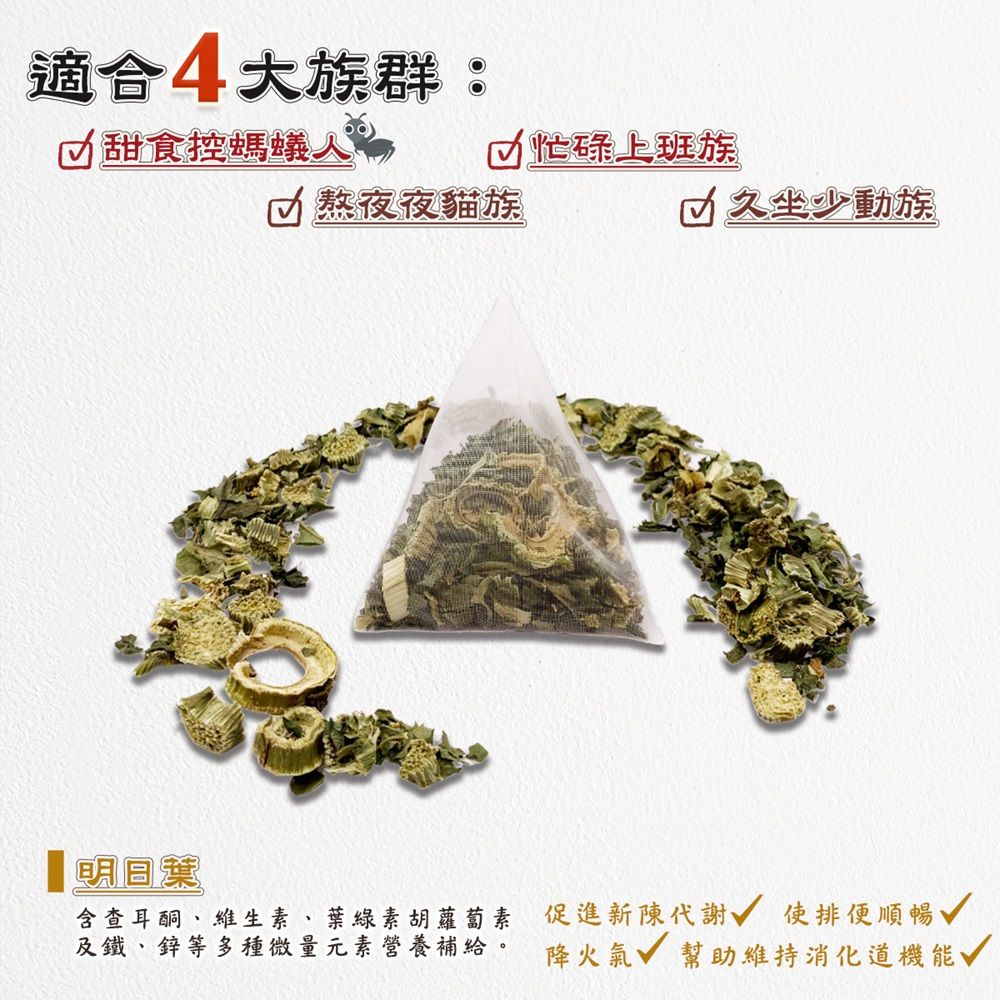  【蔘大王】去糖明日葉茶包X4組3gX10入/組降降優選 去油解膩 退火清爽 糖友適用款