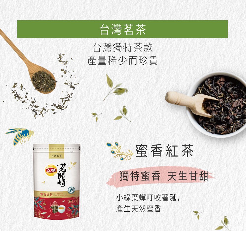 台灣茶立頓蜜香紅茶台灣茗茶台灣獨特茶款產量稀少而珍貴茗蜜香紅茶獨特蜜香 天生甘甜|小綠葉蟬叮咬著涎,產生天然蜜香