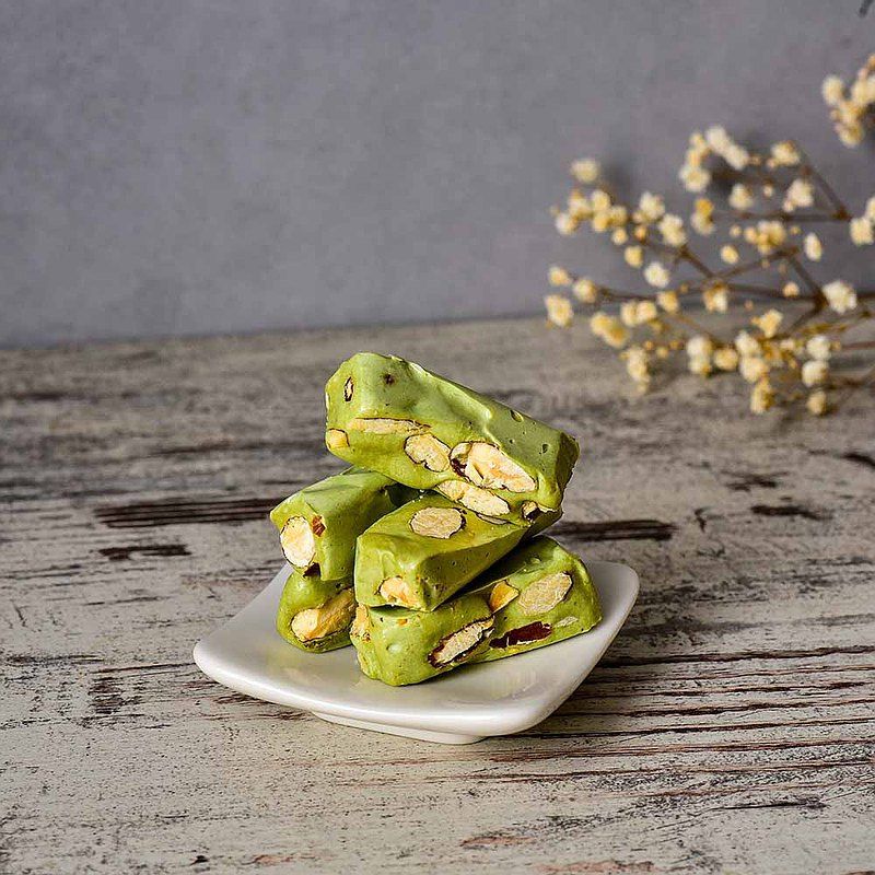 Wu Tsang 無藏茗茶 無藏【茶食光光】北埔菁蒸綠茶牛軋糖(300g盒裝)*4盒