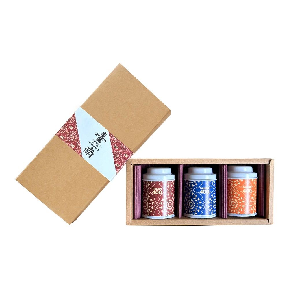 Wu Tsang 無藏茗茶 【臺南400 X 無藏】聯名限定款 花現台南 花茶綻放禮盒(桂花紅茶+茉莉綠茶+蕎麥烏龍)x2組