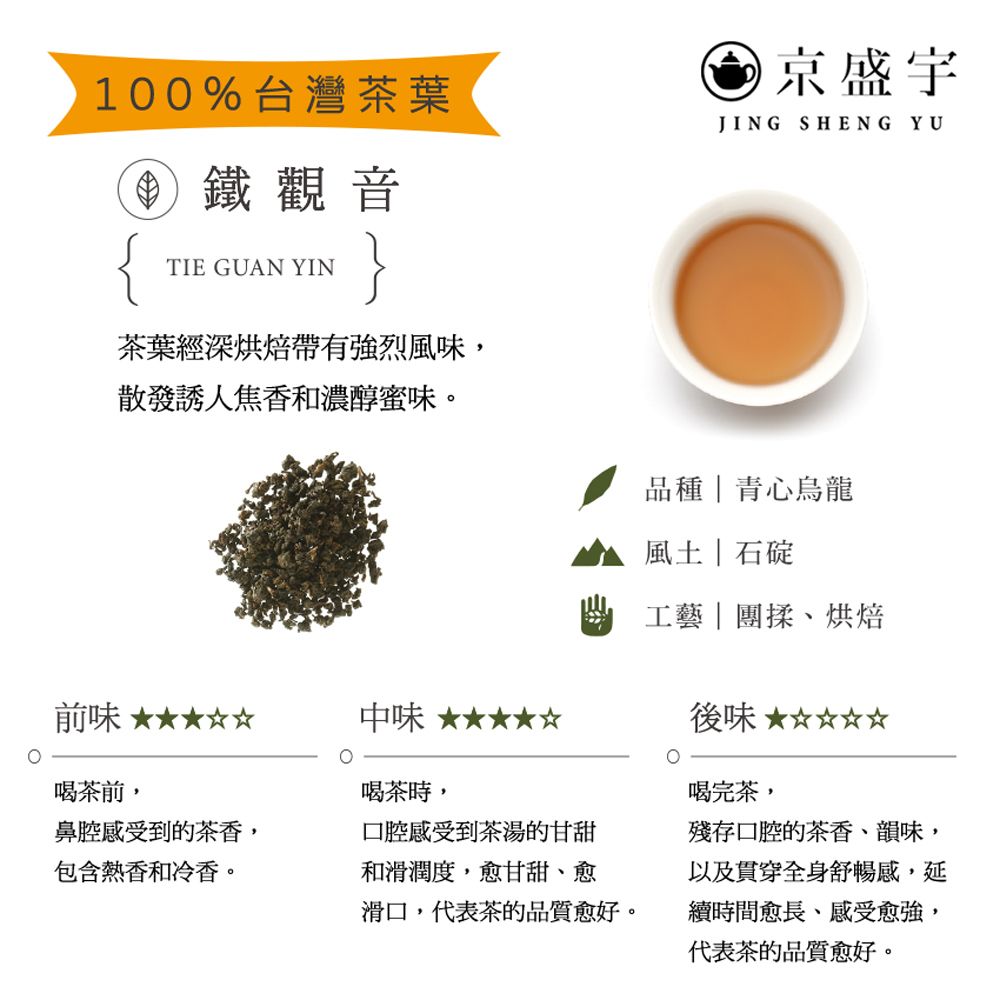 京盛宇 鐵觀音-100g罐裝茶葉(鐵觀音/100%台灣茶葉)