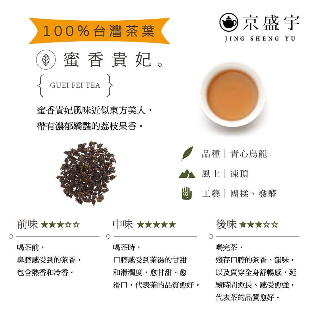 京盛宇 蜜香貴妃-100g罐裝茶葉(蜜香貴妃/100%台灣茶葉)