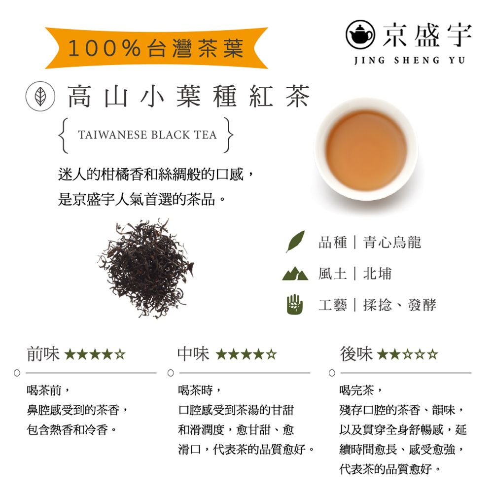 京盛宇 高山小葉種紅茶 2.5g x15入原葉茶包(紅茶/100%台灣茶葉)