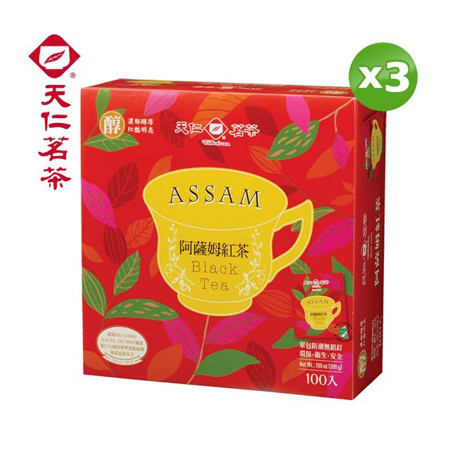 天仁茗茶 阿薩姆紅茶袋茶防潮包(2gx100入)X3盒