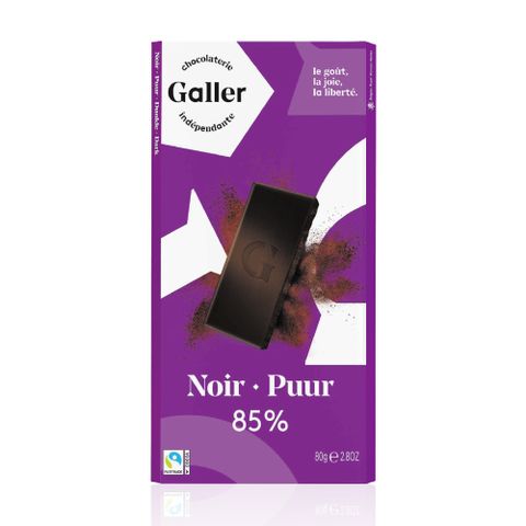 公平貿易巧克力Galler伽樂85%醇黑巧克力80g