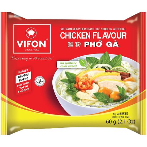【VIFON】味豐 速食河粉 雞肉風味 60g X 30包 越南大廠暢銷品牌 VIFON - 全球10大最受歡迎的越南河粉/越南泡麵