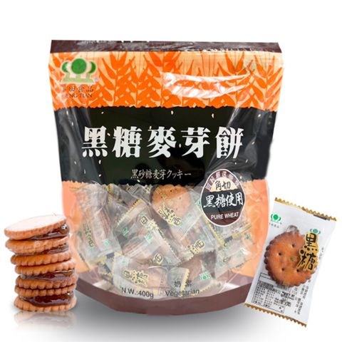 彰化★【昇田食品】黑糖麥芽餅 400g 奶素