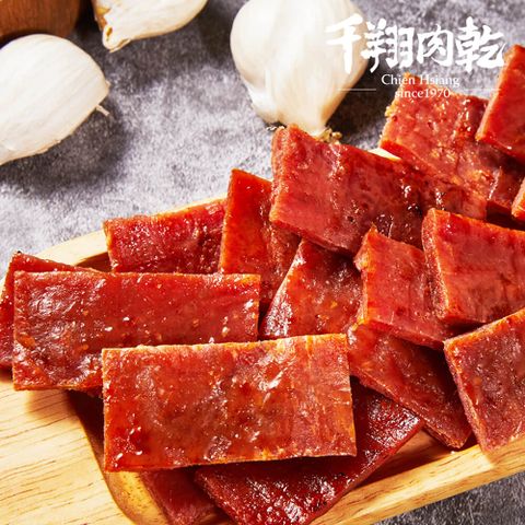 千翔 肉乾-蒜香豬肉乾分享包-240g