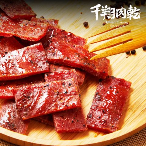 千翔 肉乾-黑胡椒豬肉乾分享包-240g