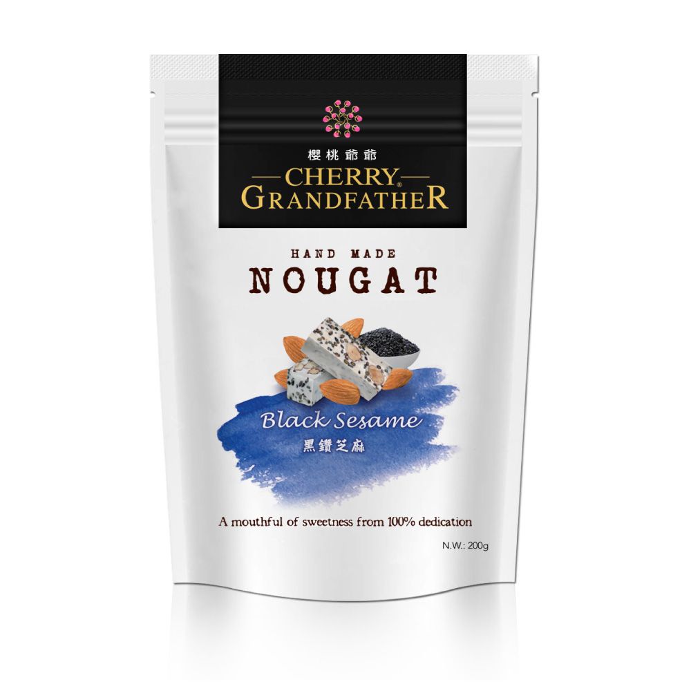 櫻桃爺爺  黑鑽芝麻牛軋糖(200g)