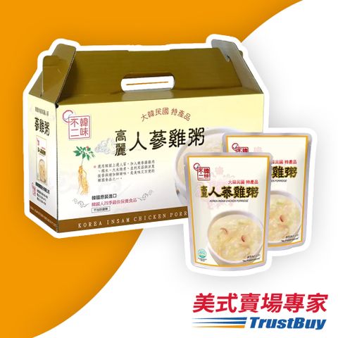 【韓味不二】人蔘雞粥(美式賣場)(280公克 X 10入/盒)