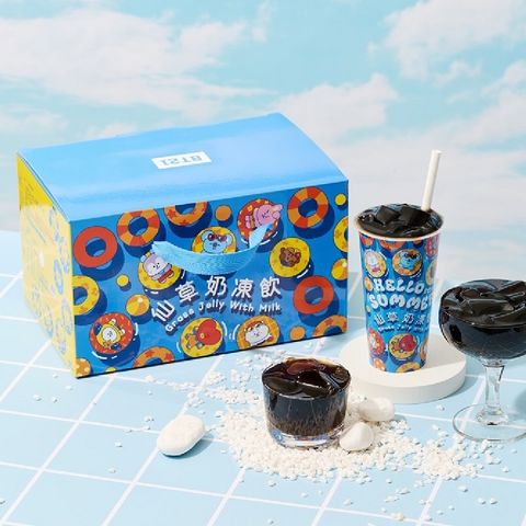 黑丸嫩仙草 BT21仙草奶凍飲禮盒(6入x4盒/箱)