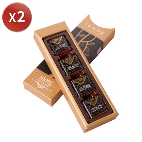 【巧克力雲莊】100%厄瓜多黑巧克力薄片12入x2盒特惠組