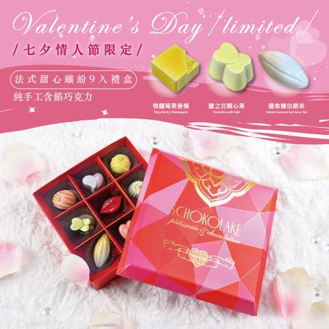 【巧克力雲莊】七夕限定-手工巧克力9入法式甜心繽紛禮盒