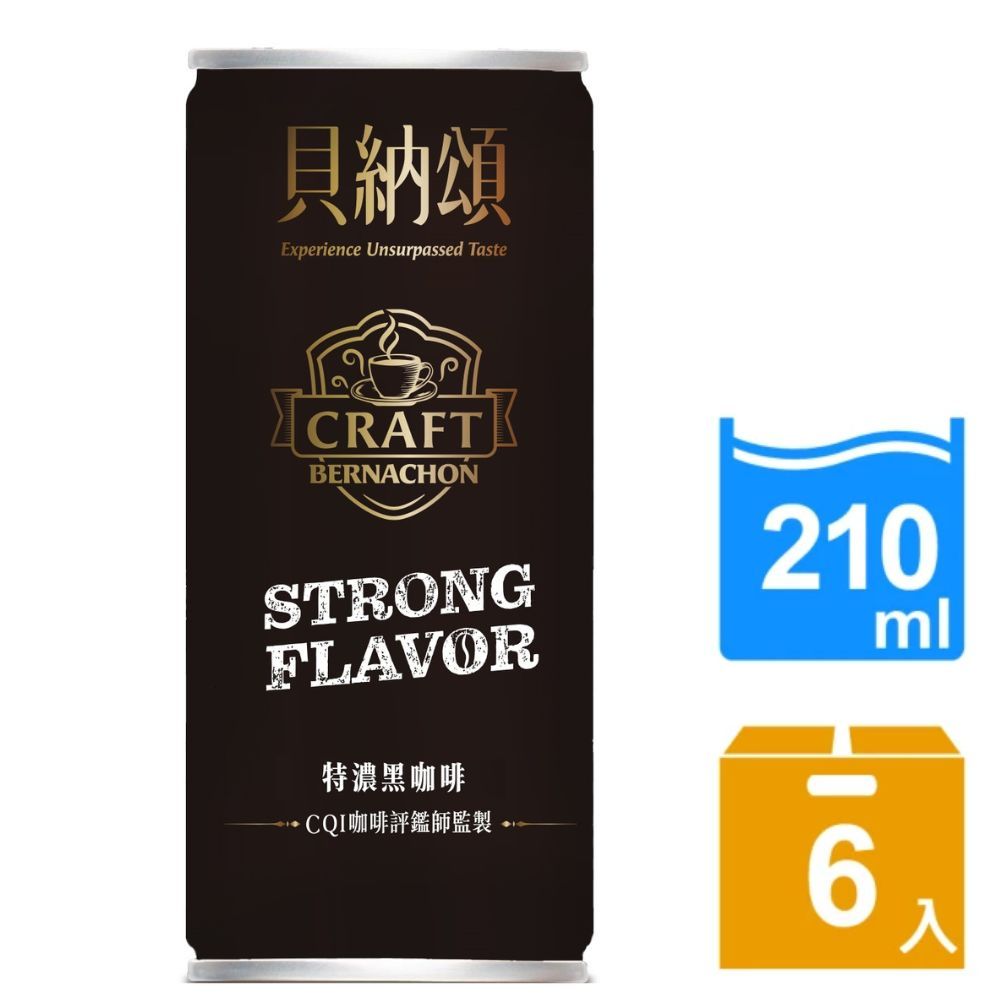 貝納頌 義式特濃黑咖啡(210ml*6入)