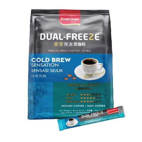 馬來西亞 金寶雙凍冷萃黑咖啡(2gx30包)