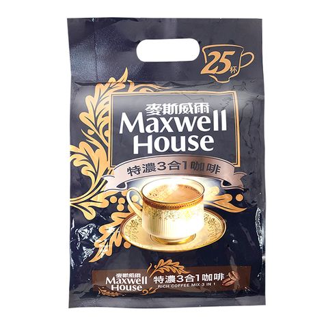 麥斯威爾 Maxwell 特濃3合1咖啡 (13gX25包)x2袋