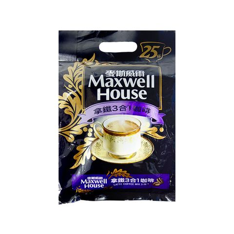 麥斯威爾 Maxwell 拿鐵3合1咖啡(14gX25包)x2袋