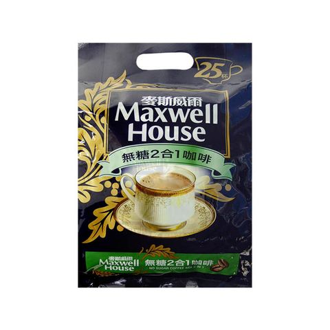 麥斯威爾 Maxwell 無糖2合1咖啡(11gX25包)x2袋