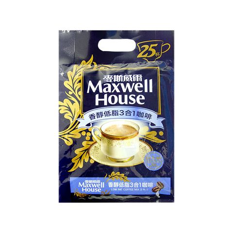 Maxwell麥斯威爾 香醇低脂3合1咖啡(13gX25包)x6袋