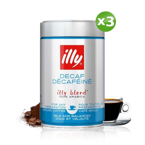 ILLY 經典低咖啡因咖啡粉250gx3罐