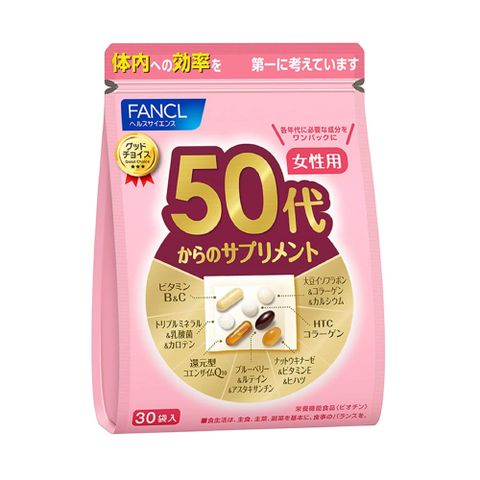 FANCL 芳珂 【日本  】50歲以上女性專用綜合營養補給品含Q10/維生素/礦物質/蝦青素30日份(30包/袋入)X1