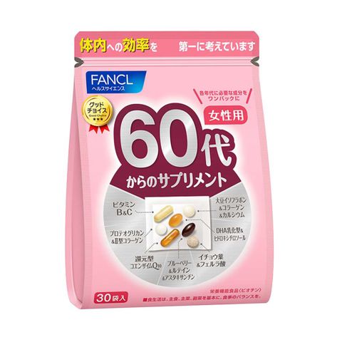 FANCL 芳珂 【日本  】60歲以上女性專用綜合營養補給品含II型膠原蛋白/銀杏葉/鈣 30日份(30包/袋入)X1