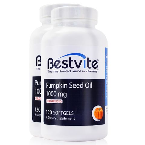 Bestvite 必賜力 天然南瓜籽油膠囊順暢組(1000mg/顆;2瓶共240顆)