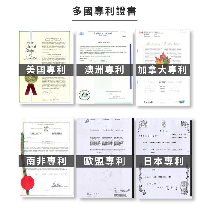 TheUnitedStatesofAmerica多國專利證書Letters patent美國專利澳洲專利加拿大專利Λ  Certificat  南非專利歐盟專利日本專利