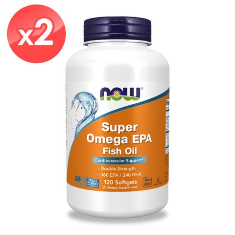 【NOW】超級EPA魚油膠囊2瓶組(120顆*2瓶)