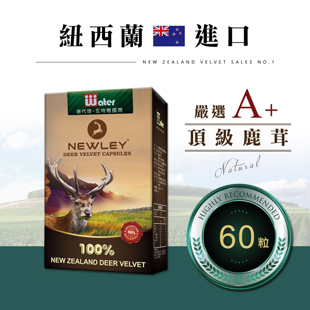 瓦特爾NEWLEY紐萊紐西蘭鹿茸膠囊_30粒/2盒(紐西蘭鹿茸/鹿茸精/龜鹿/鹿角/鹿茸馬卡) - PChome 24h購物