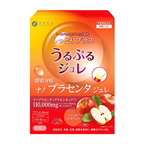 【日本fine japan】胎盤精華酵素果凍-蘋果口味(22入/包)