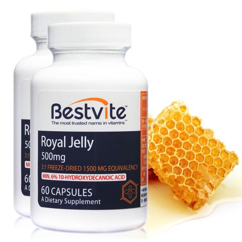 【美國BestVite】必賜力天然高濃縮蜂王乳膠囊2瓶超值組 (60顆*2瓶)