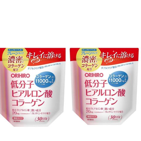 日本ORIHIRO高濃度低分子玻尿酸膠原蛋白粉30天份(180g/包)X2包