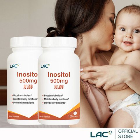 【LAC利維喜】2入組 肌醇500食品錠 100錠