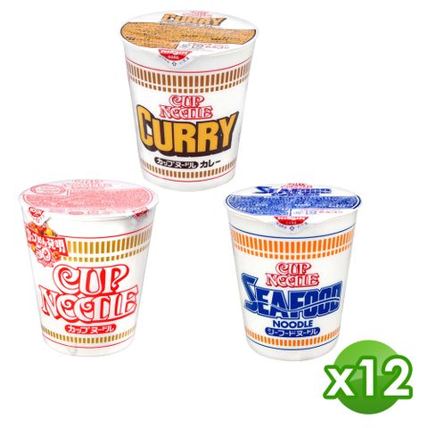 Nissin 日清 日清食品 中杯麵 任12入 (海鮮/醬油/咖哩)