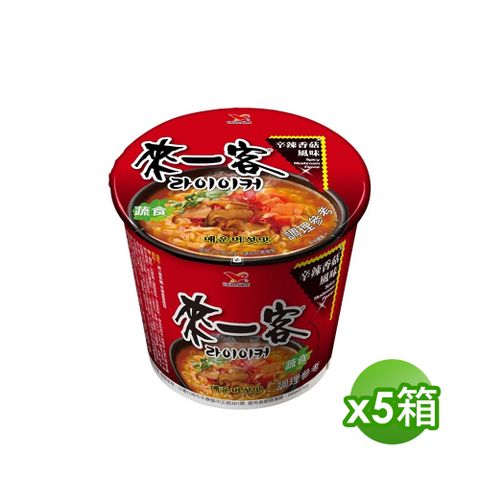 來一客 來一客杯麵_辛辣香菇風味(12杯/箱)X5箱
