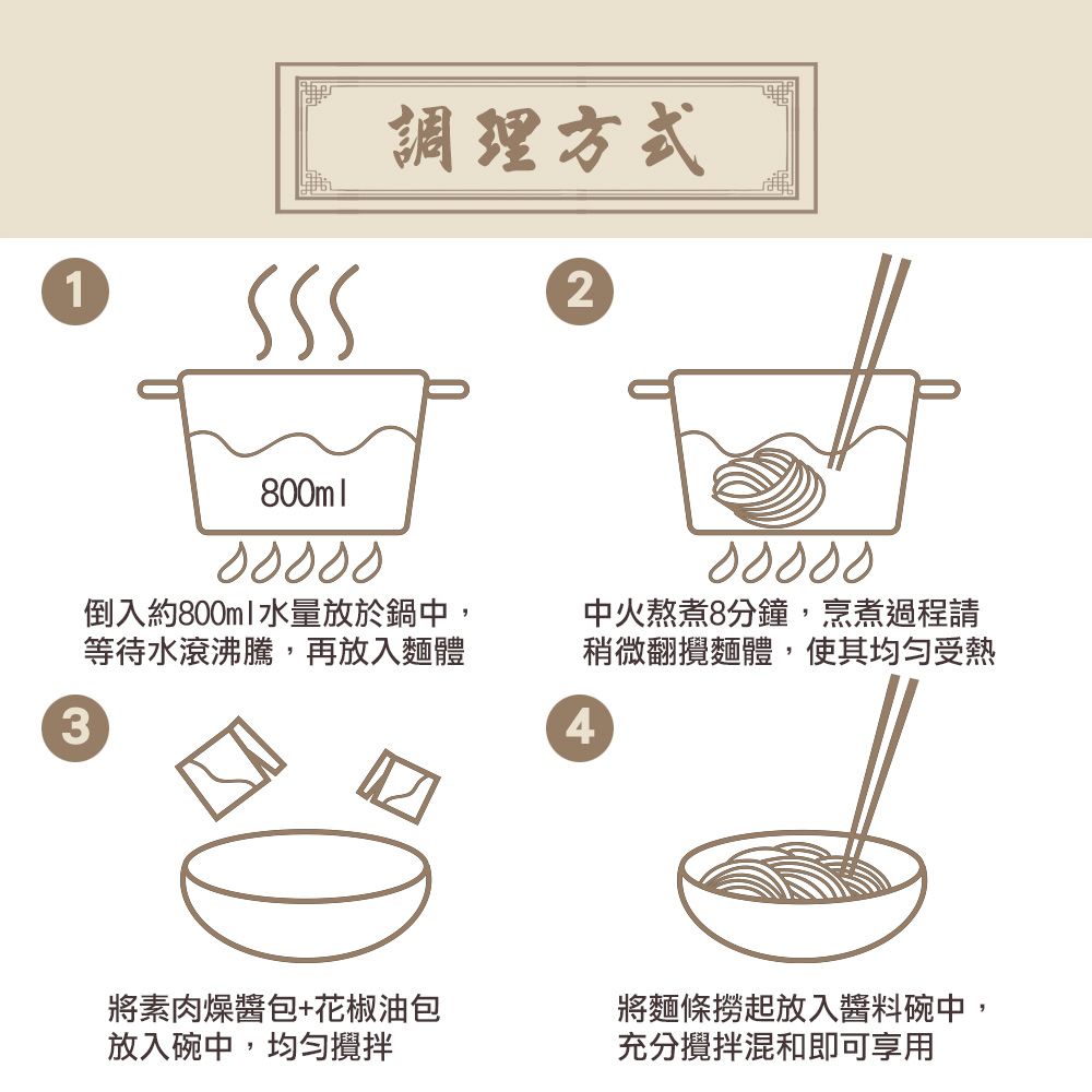  【壹善】椒麻素肉燥拌麵 刀削麵 4入/袋  (3入組)