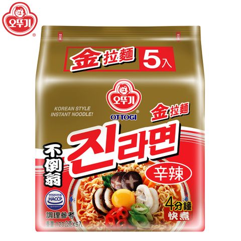 韓國 不倒翁金拉麵-辣味(五入裝)600g