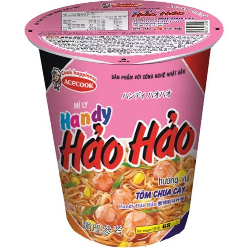  湯麵/杯麵/拌湯麵/泡麵 【Handy Hao Hao】酸辣蝦味杯麵 68g