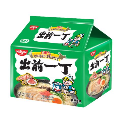 《日清》出前一丁北海道小麥粉豬骨湯味速食麵(100g/袋*5入)
