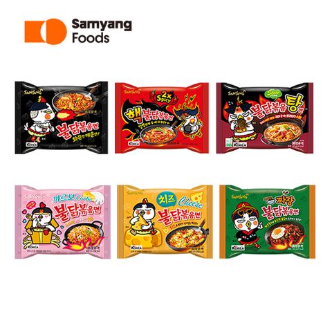 SamYang 三養 火辣雞肉風味鐵板炒麵 (單包) (原味/奶油白醬風味/起司風味/炸醬風味) 韓國辣雞麵 火雞麵 辣炒泡麵