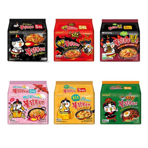 三養火辣雞肉風味鐵板炒麵-多口味任選(5入/袋)