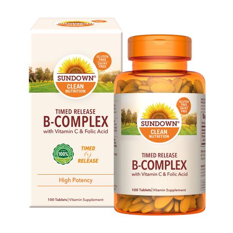 Sundown日落恩賜 緩釋型超級B群+C錠-B12加強配方(100錠/瓶)