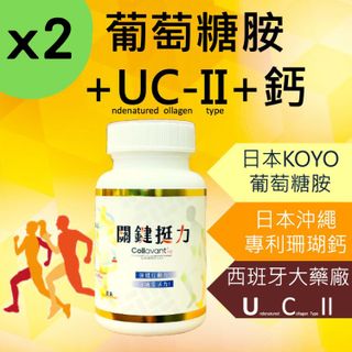 【2入組】關鍵芝寶 專利UC2 葡萄糖胺 鈣 UC-II glucosamine 二型膠原蛋白 維骨力 骨本 補鈣