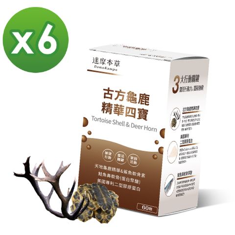 【達摩本草】全新升級版-古方龜鹿關鍵精華四寶 (60顆/盒)x6盒
