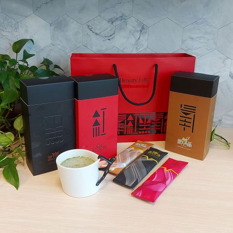 BeautyTalk 美人語 飲氧寶食 天然穀蔬沖泡飲 隨身包 禮盒 飲氧品(金) 紅寶食 黑寶食 銀髮友善食品 素食 營養補給品